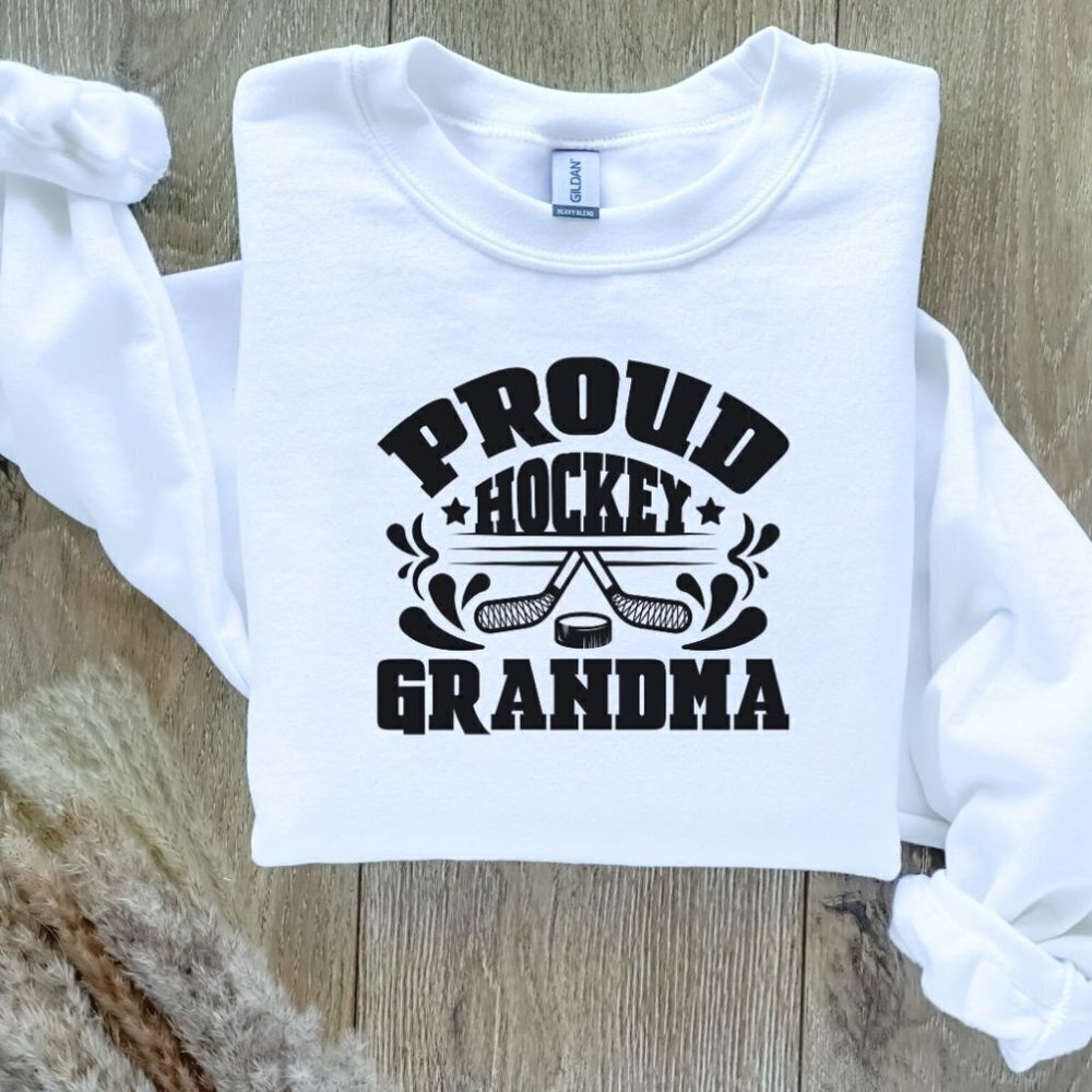 Proud Hockey Grandma Custom Sweatshirt Sweater Handcrafted